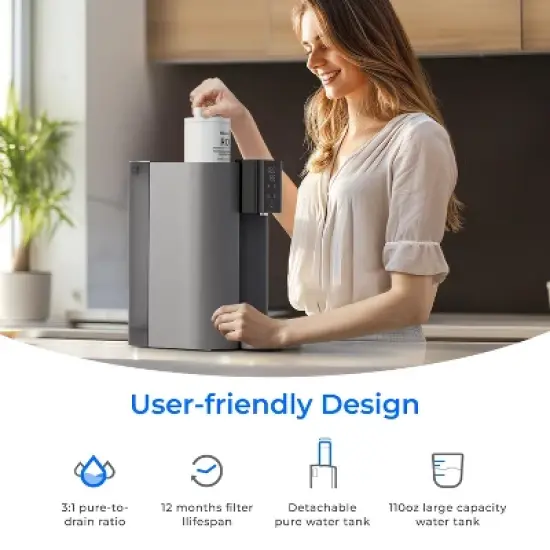 Waterdrop CoreRO Countertop Reverse Osmosis Water Filter Instant Hot Water Dispenser with Extra 1 C1RF Filter image {7}