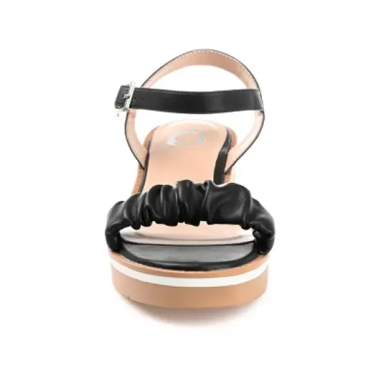 Journee Collection Womens Dexxla Buckle Ankle Strap Low Platform Sandals image {5}