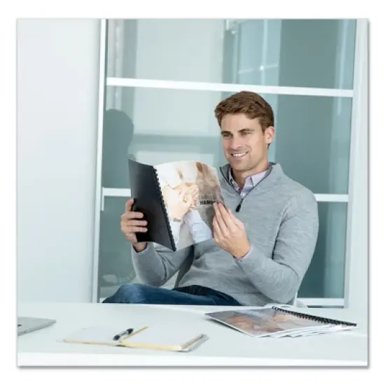 Fellowes Plastic Comb Bindings, 1 1/2" Diameter, 340 Sheet Capacity, Black, 10/Pack image {2}