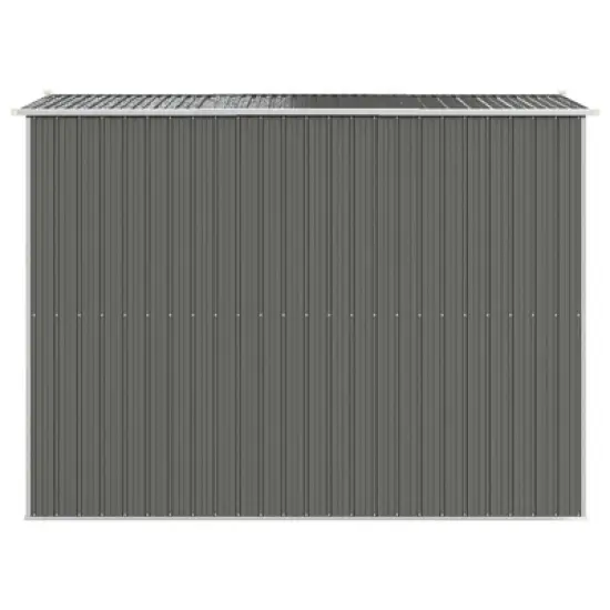 vidaXL Garden Shed Light Gray Galvanized Steel Large Garden Shed - 75.6" x 107.9" x 87.8" image {4}