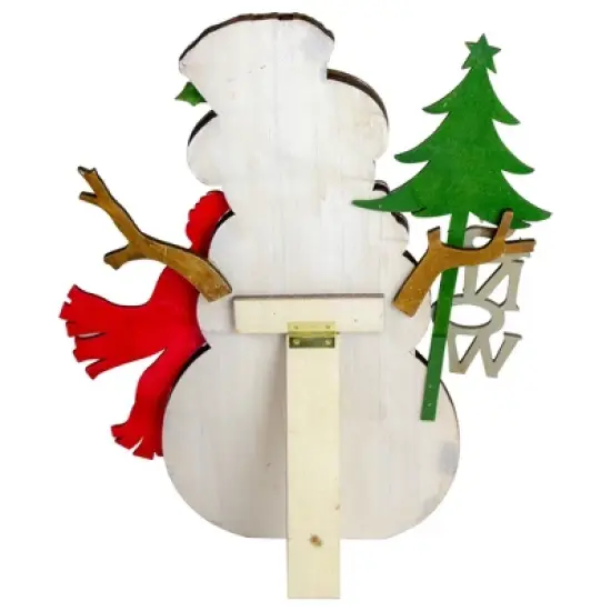 Northlight Snowman with "Snow" and Pine Tree Sign Wooden Christmas Decoration - 18" image {2}