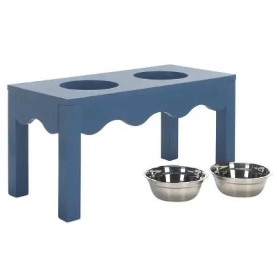 Lilith Double Pet Feeder - Removable Stainless Steel Bowls - Cat/Dog - PET5702 - Safavieh Pets image {2}