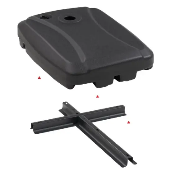 136.8lbs Rectangular Patio Umbrella Base with Wheels Gray - CorLiving image {4}