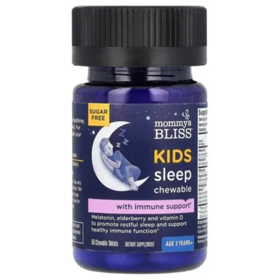 Mommy's Bliss Kids Sleep Chewable,  Melatonin + Immune Support, Age 3 Years+, Mixed Berry, 50 Chewable Tablets image {2}