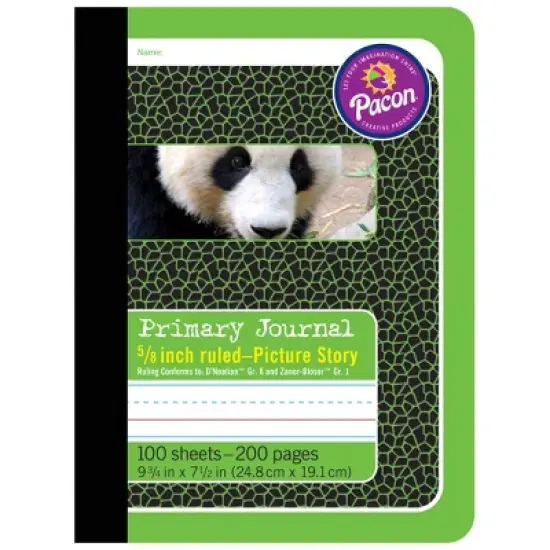 Pacon Primary Composition Book, Book Bound, D'Nealian/Zaner-Bloser, 5/8" x 5/16" x 5/16" Picture Story Ruled, 9-3/4" x 7-1/2", 100 Sheets, Pack of 6 image {1}