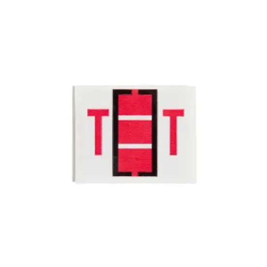 Smead A-Z Color-Coded Bar-Style End Tab Labels Letter T Red 500/Roll 67090 image {3}