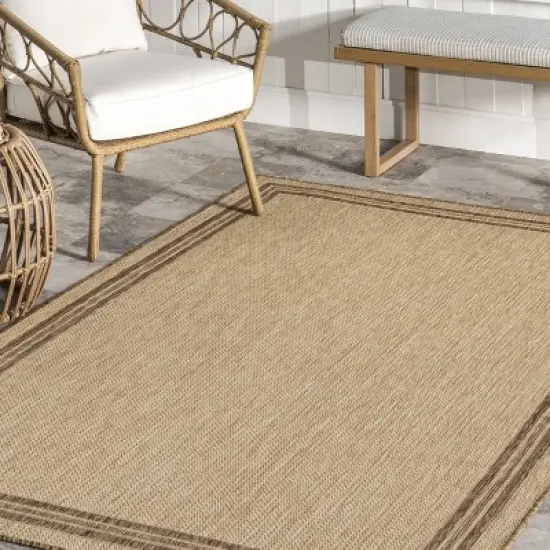 nuLOOM Rasha Classic Border Indoor/Outdoor Patio Area Rug image {8}