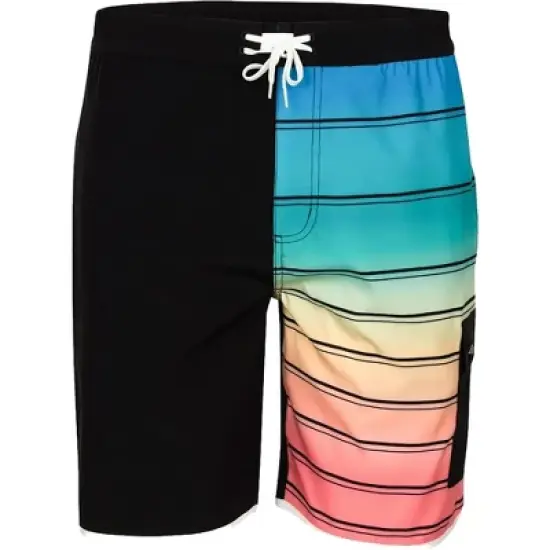Reel Life Bal Harbor Rainbow Stripe Boardwalk Shorts - Anthracite image {1}