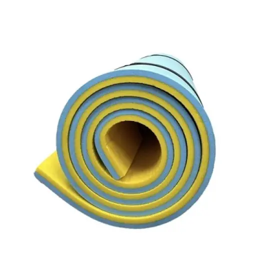 Lagoon Lounge 5 x 12 Foot Family Water Playground Island Floating Foam Lounge Mat with Storage Straps for Lake and Beaches, Yellow & Teal image {2}