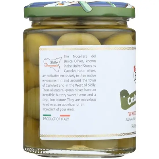 Bono Sicilian Whole Green Castelvetrano Olives - Case of 6/6.4 oz image {3}