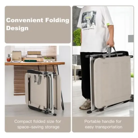 Costway Beach Chaise Lounge Chair Patio Folding Recliner w/ 7 Adjustable Positions image {7}