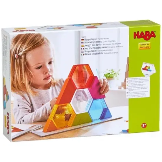 HABA Stacking Game Color Crystals with 12 Template Cards (Made in Germany) image {7}