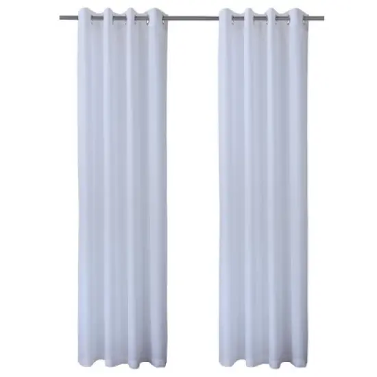 Commonwealth Seascapes Light Filtering Satiny Look and Feel Provide Privacy Grommet Outdoor Panel Pair, White image {1}