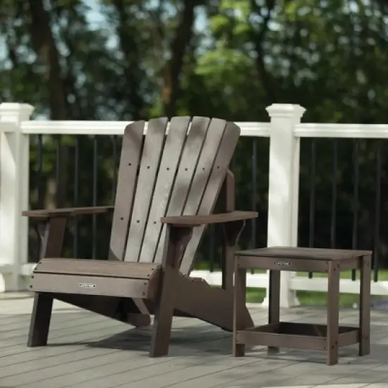 Lifetime Adirondack Chair and Table Combo, Rustic Brown (60293) image {1}
