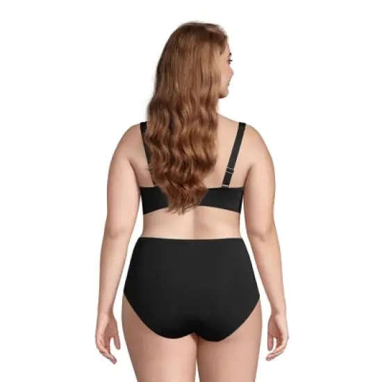 Lands' End Women's Plus Size DD-Cup Chlorine Resistant Twist Underwire Bikini Top Swimsuit Adjustable Straps image {1}