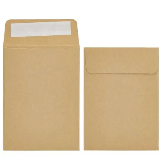 Juvale 100 Pack Small Seed Saving Envelopes - 4.5x3.25 Self Adhesive Blank Packets for Coins, Stamps (Brown) image {6}
