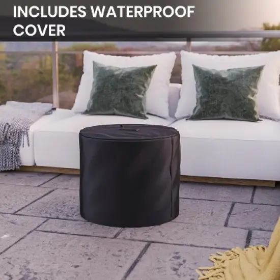 Emma and Oliver Steel Portable Smokeless Wood Burning Firepit with Waterproof Cover for Outdoor Use image {12}