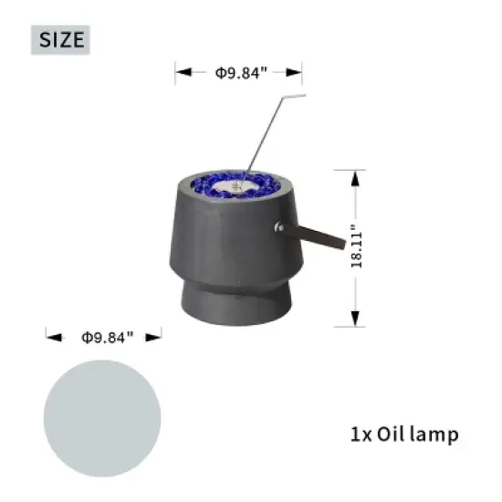 Moda Furnishings 9.8 In. Smokeless Outdoor Tabletop Citronella Oil Fireplace image {3}