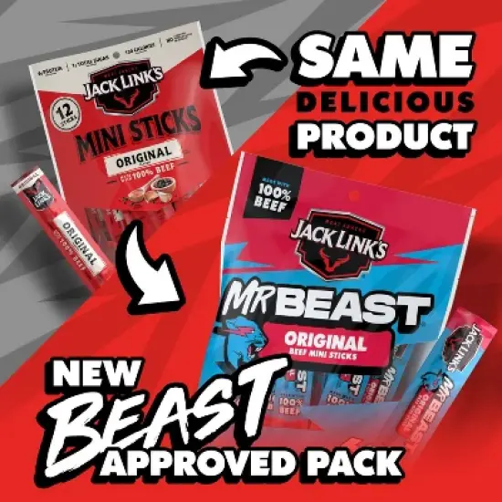 Jack Link's MrBeast Mini Beef Sticks Original - 6oz/12ct image {8}