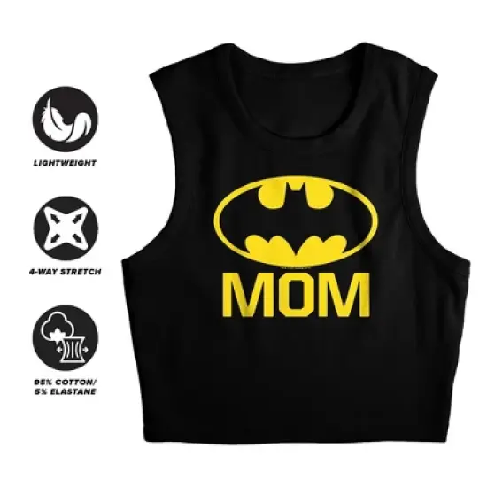 Women's Batman Bat Mom Sleeveless Crop Top Tank image {2}