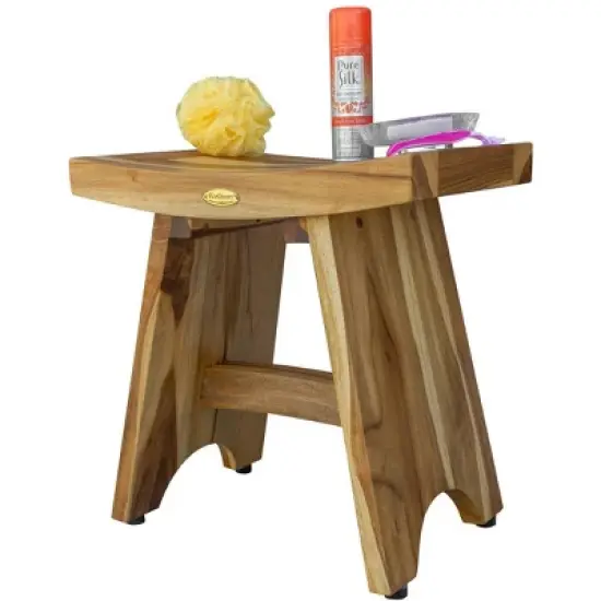 EcoDecors&reg; Serenity&reg; 18" Teak Wood Shower Bench in EarthyTeak Finish image {9}