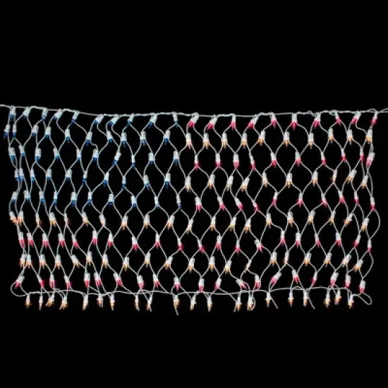 Northlight American Flag Mini Net Style Lights - 2' x 2.75' - Red, White and Blue - White Wire image {2}