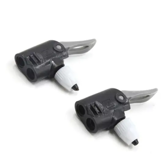 Unique Bargains Plastic Dual Head Pump Nozzle Hose Adapter for Bike Black 2pcs image {2}