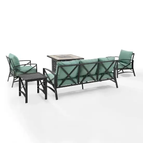 Kaplan 5pc Sofa Set with Fire Table - Mist - Crosley image {2}