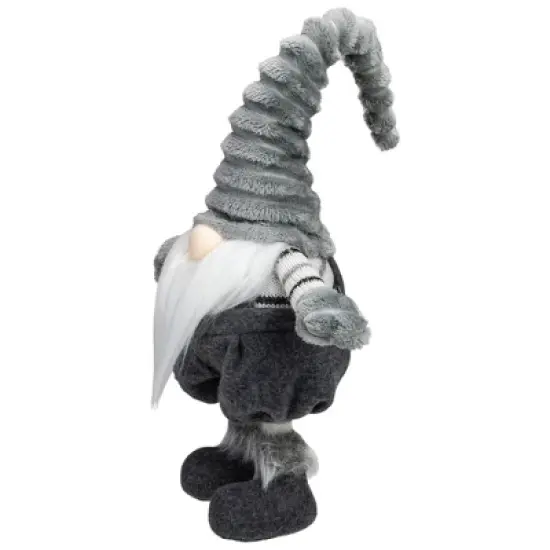Northlight Bouncy Gnome Figure Christmas Decoration - 18" - Gray and White image {1}