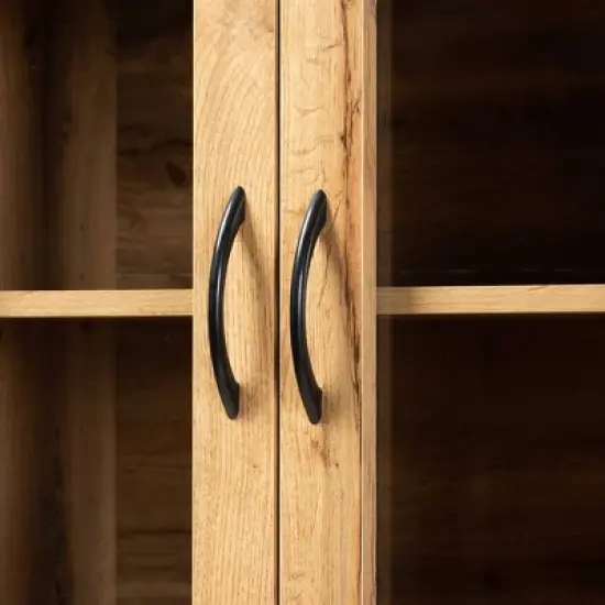 Laurana Wood Kitchen Cabinet and Hutch Oak Brown - Baxton Studio image {4}