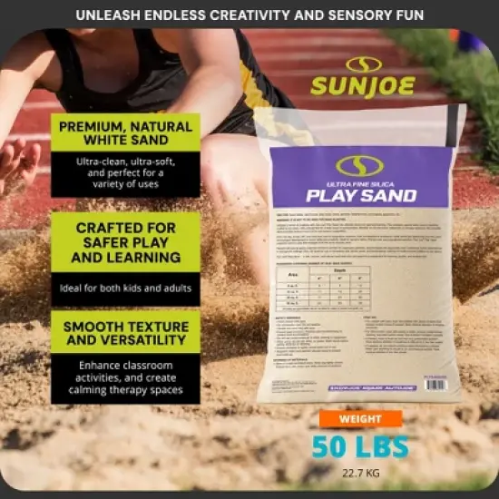 Sun Joe Ultra Fine Silica Play Sand for Sandboxes, Sensory Tables, Weighted Toys & Aquariums, for Molding, Digging & Sculpting, 50 lbs, PLYSAND50 image {2}