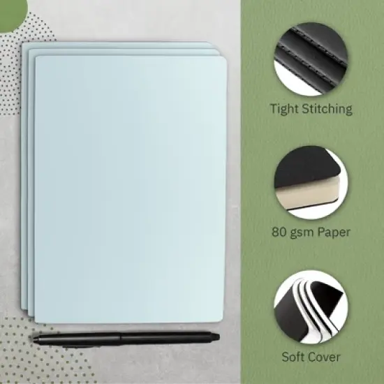 Simply Genius A5 Lined Notebooks with Softcover - College Ruled Notebook - 92 pages, 5.5" x 8.3" (Light Blue, 6 pack) image {3}