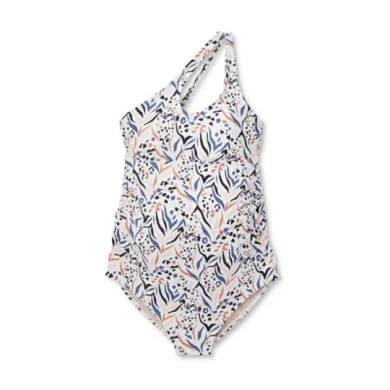 Asymmetrical One Shoulder Cutout Maternity Swimsuit - Isabel Maternity by Ingrid & Isabel&trade; Animal Print image {2}