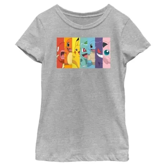 Girl's Pokemon Character Box-up Rainbow T-Shirt image {4}