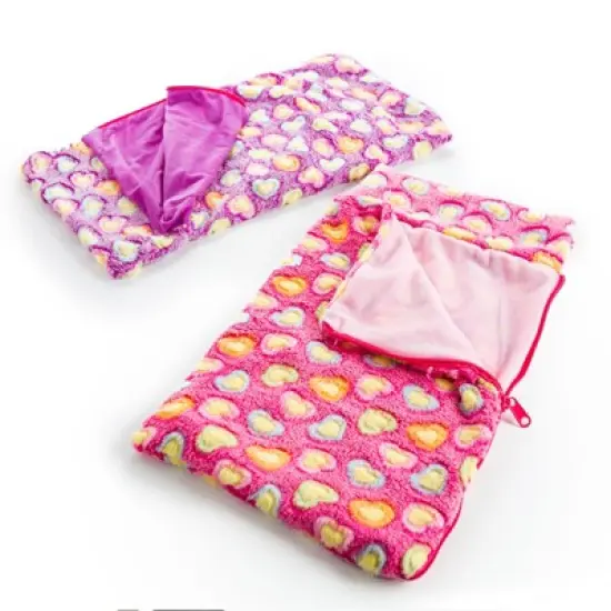 The Queen's Treasures Set of Two Pink & Purple 18 Inch Doll Sleeping Bags image {3}