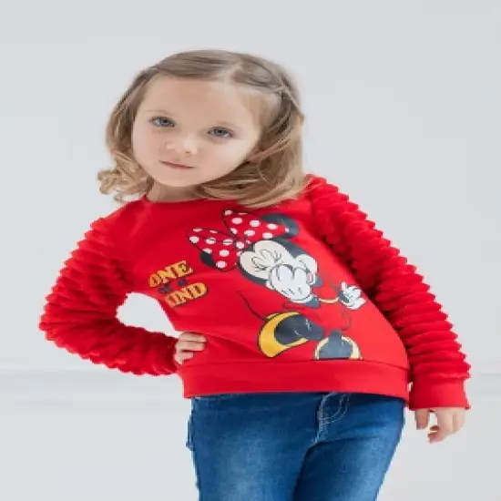 Disney Lilo & Stitch Encanto Minnie Mouse Stitch Isabela Mirabel Girls Fleece Fur Sweatshirt Toddler image {1}