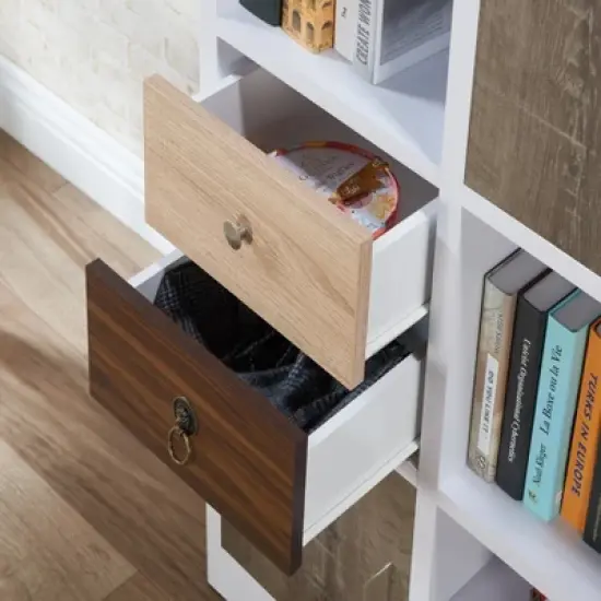 61.5" Hirsch Contemporary Bookcase White - HOMES: Inside + Out image {6}