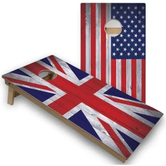 Skip's Garage UK & USA Flag Cornhole Board Set, Includes 2 Boards, 8 Bags image {5}