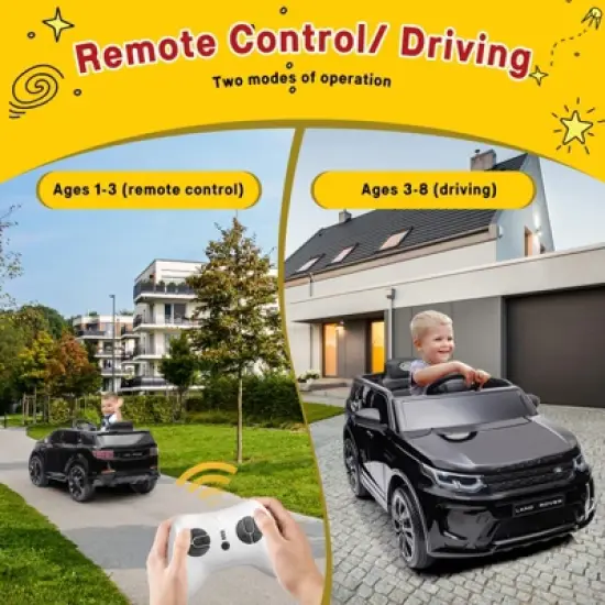 12V Kids Electric Ride on Car, Powered Vehicles Licensed Land Rover Ride On Truck w/Parent Remote Control, MP3 Player, Rocking, Pull Rod image {7}