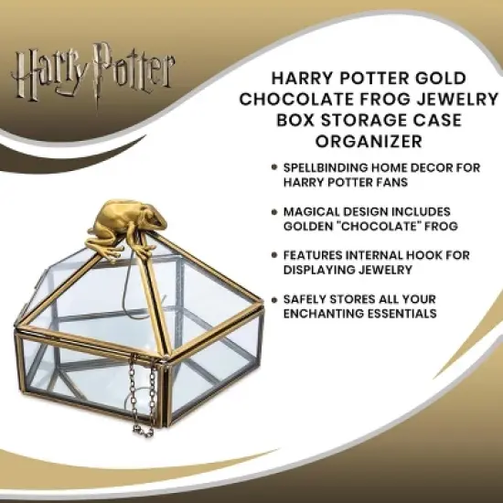 Ukonic Harry Potter Gold Chocolate Frog Jewelry Box Storage Case Organizer image {6}
