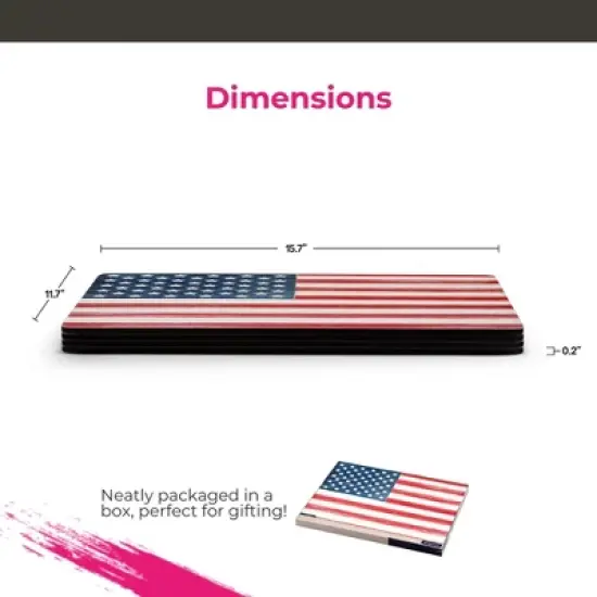 Pimpernel American Flag Placemats - Set of 4 (15.7&rdquo; x 11.7&rdquo;), Cork, Patriotic Design, Easy to Clean, Ideal for Dining - Heat & Stain Resistant image {6}