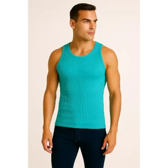 Galaxy By Harvic Men's Heavyweight Ribbed Tank Top-2 Pack image {2}