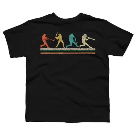 Boy's Design By Humans Vintage Distressed Baseball Swing By LuckyCharm99 T-Shirt image {2}