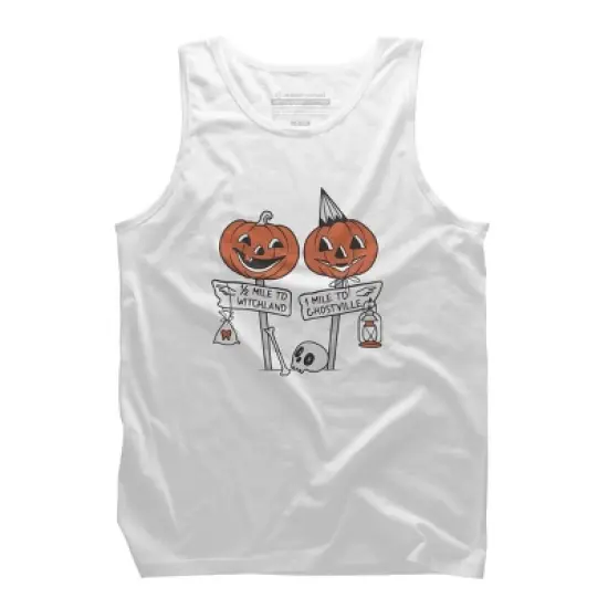 Men's Design By Humans Halloween Pathways By runcatrun Tank Top image {5}