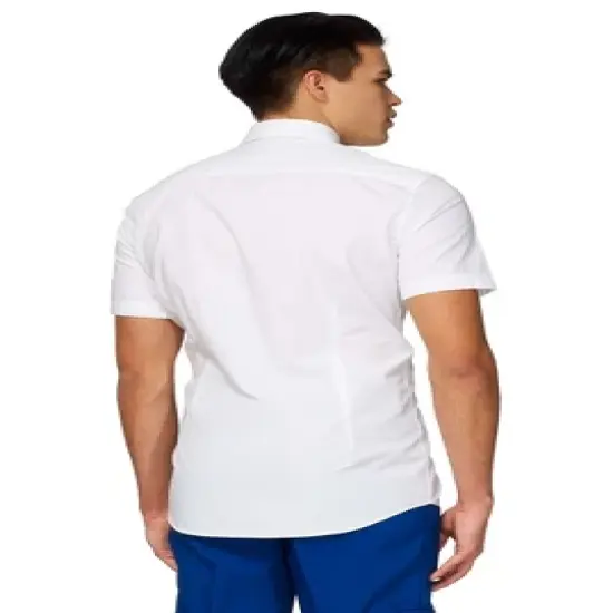 OppoSuits Men's Shirt - Short Sleeve Shirt White Knight - White image {1}