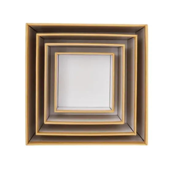 Stockroom Plus 4 Pack Square Nesting Gift Boxes, Decorative Boxes with Lids in 4 Assorted Sizes for Wedding, Bridal Shower, Baby Shower, Brown image {4}