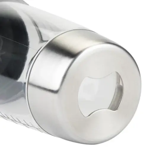 HOST All in One Cocktail Shaker Set|5 in 1 Tool - Jigger Cap|Strainer|Reamer|Stainless Steel Bottle Opener and Oz and mL Markers 18 oz Capacity, Clear image {10}