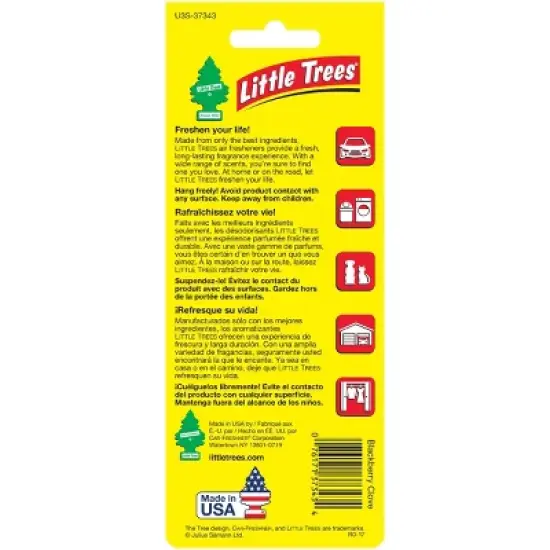Little Trees 3pk Blackberry Clove Air Freshener: Car Freshener, Scented Paper, Disposable, Brown, Non-Powered image {1}