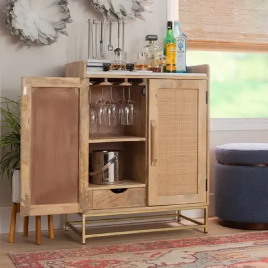 Gordon Bar Cabinet Natural - Linon image {10}