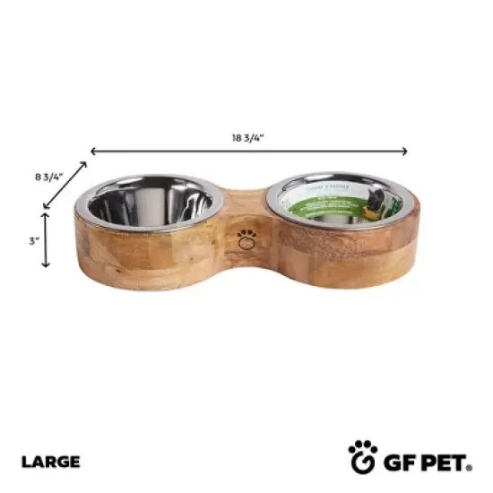 GF PET Mango Wood Figure-8 Double Feeder image {4}